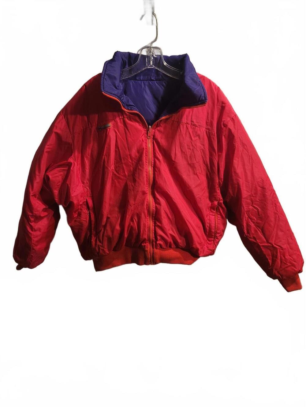 Columbia Reversible Purple/Red Down Coat. Mens Size Large. Excellent condition